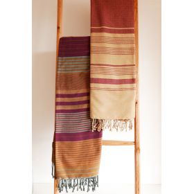 Fouta in cotone biologico, collezione EBENE, Arabesk - 100x200cm - Karawan