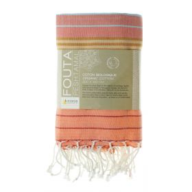 Fouta en coton biologique, Collection SUD, Terra Cotta - 100x200cm - Karawan