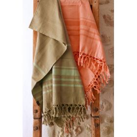 Fouta in cotone biologico, collezione Garden, Corallo - 90x160cm - Karawan