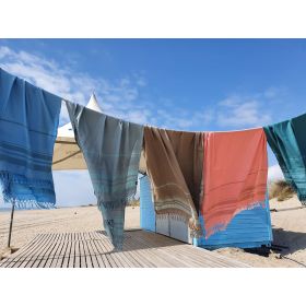 Fouta aus biologischer Baumwolle, Garden Collection, Koralle - 90x160cm - Karawan