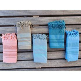 Fouta en coton biologique, Collection GARDEN, Corail - 90x160cm - Karawan