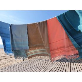 Fouta aus biologischer Baumwolle, Garden Collection, Koralle - 90x160cm - Karawan