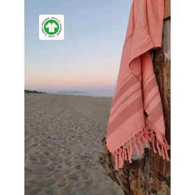 Fouta aus biologischer Baumwolle, Garden Collection, Koralle - 90x160cm - Karawan