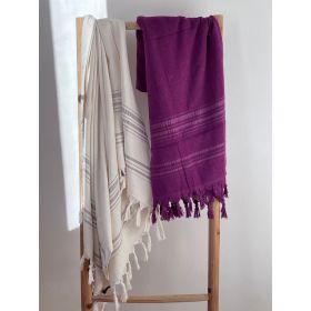 Fouta en coton biologique, Collection Dolce (1 face éponge), Moonstone - 90x170cm - Karawan
