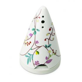 Diffusore di polvere di legno in porcellana LUTIN "Fiori" - Les encens du monde (Aromandise)