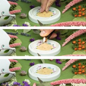 Diffuseur  de poudre de bois en porcelaine LUTIN "Fleurs" - Les encens du monde (Aromandise)