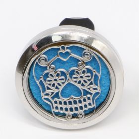 Clip'Arôme - Diffuseur d'huiles essentielles pour voiture en inox - Calavera - ZEN'Arôme