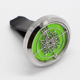 Clip'Arôme - Diffuseur d'huiles essentielles pour voiture en inox - Lotus - ZEN'Arôme