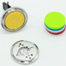 Clip'Arôme - Diffuseur d'huiles essentielles pour voiture en inox - Licorne - ZEN'Arôme