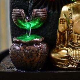 Fontaine à eau - Bouddha Bhava (avec statue & éclairage LED) - Zen'Light