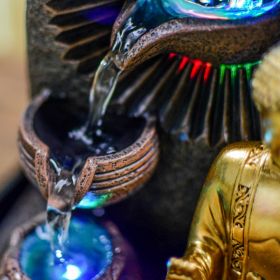 Zimmerbrunnen - Buddha Bhava (mit Statue & LED-Beleuchtung) - Zen'Light