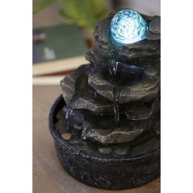 Zimmerbrunnen - Natur "Little Rock" (mit Kugel & LED-Beleuchtung) - Zen'Light