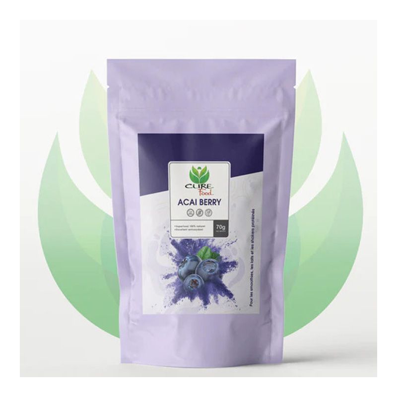 Polvere di bacche di Acai (pura), antiossidante naturale - 70g - CureFood