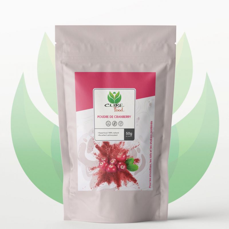 Poudre de Cranberry (pure), Anti-âge & Purification - 50g - CureFood