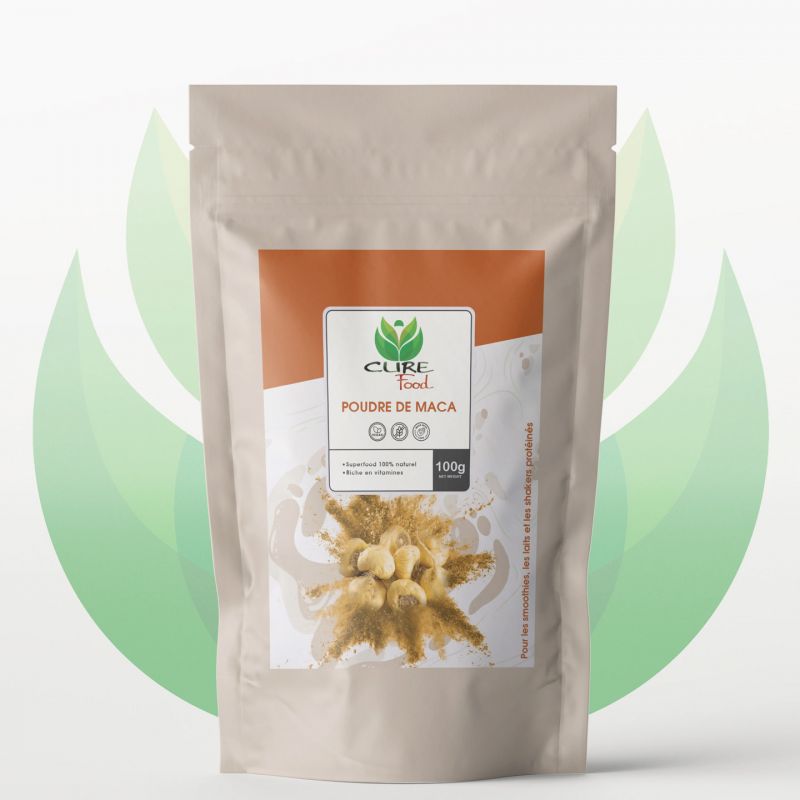 Poudre de Maca (pure), Énergisant & fortifiant - 100g - CureFood
