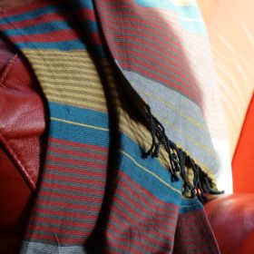 Fouta in cotone biologico, collezione EBENE, RedBlue - 100x200cm - Karawan