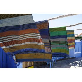 Fouta in cotone biologico, collezione EBENE, RedBlue - 100x200cm - Karawan