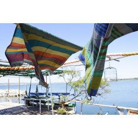 Fouta en coton biologique, Collection EBENE, RedBlue - 100x200cm - Karawan