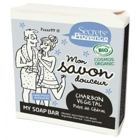 Mon Savon douceur BIO au charbon actif, senteur Pulpe de Cédrat - 100g - Secrets de Provence