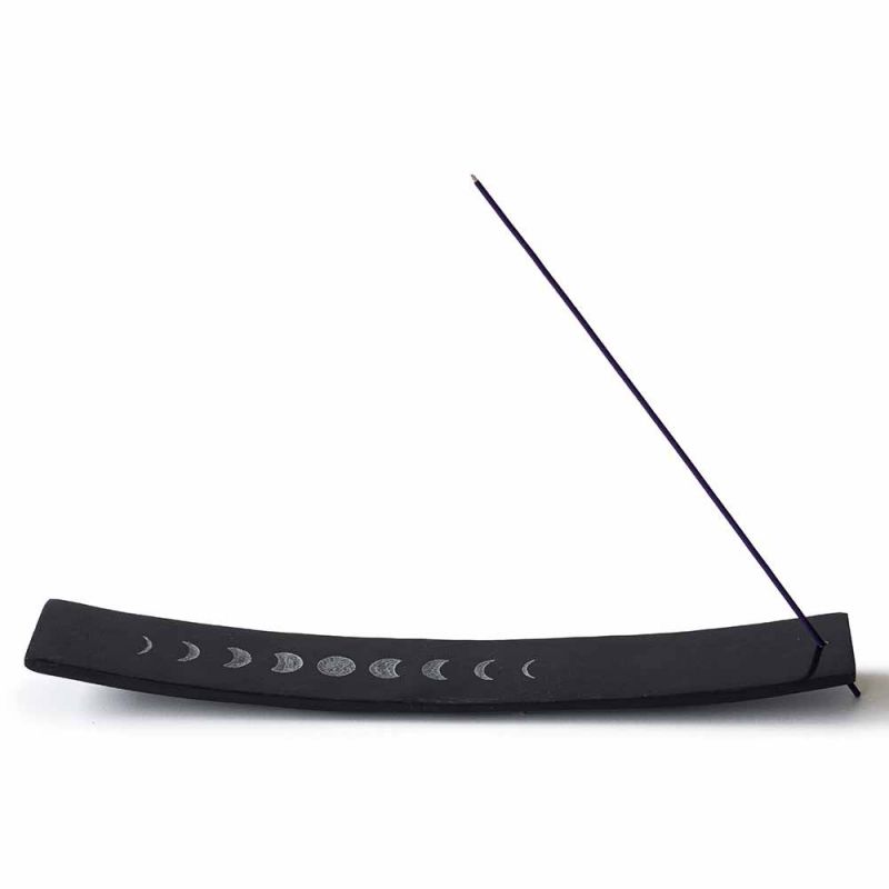 Porte-encens en pierre à la ligne élégante "Kaya" Lune - Les encens du Monde