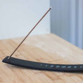 Porte-encens en pierre à la ligne élégante "Kaya" Lune - Les encens du Monde