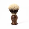 Blaireau de rasage en Noyer & Fleur de Poil de blaireau Blanc Européen - Gentleman Barbier