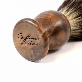 Blaireau de rasage en Noyer & Fleur de Poil de blaireau Blanc Européen - Gentleman Barbier