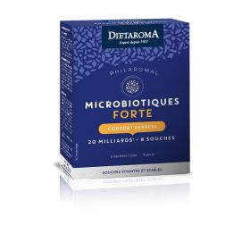 Philaromal Forte Express, Fermenti lattici 8 ceppi/20 miliardi e fibre naturali. - 14 borse - Dietaroma