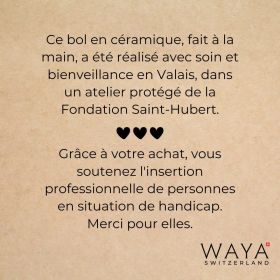 Bol en céramique Noir avec couvercle en hêtre - Réalisé en Suisse par un atelier protégé - Waya Cosmetics