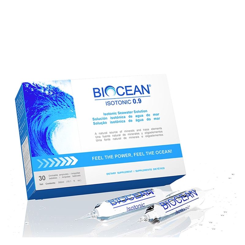 Isotonische Meerwasserlösung, Gleichgewicht, Hydratation & Zellernährung - 30 Ampullen - Biocean
