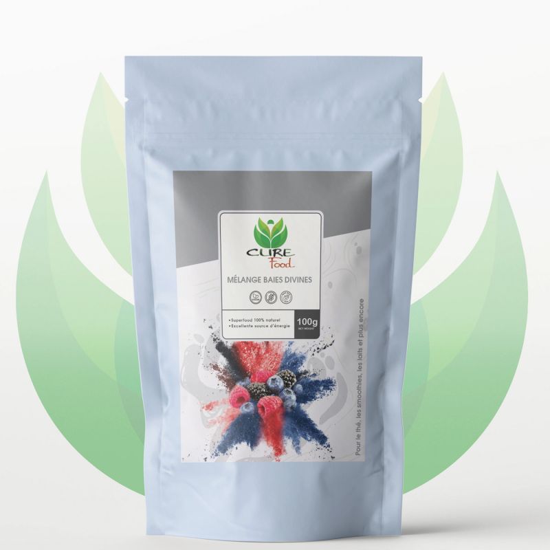 Miscela di bacche divine (100% naturale), fonte di energia - 100 g - CureFood