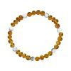 Bracciale in pietra naturale per adulti - Ambra e Howlite - 19 cm - Irréversible Bijoux