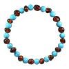 Bracciale in pietre naturali per adulti - Ambra cognac e turchese blu - 19 cm - Irréversible Bijoux