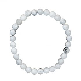 Bracelet en pierre naturelle pour adultes - Howlite & Magnésite - 19cm - Irréversible Bijoux