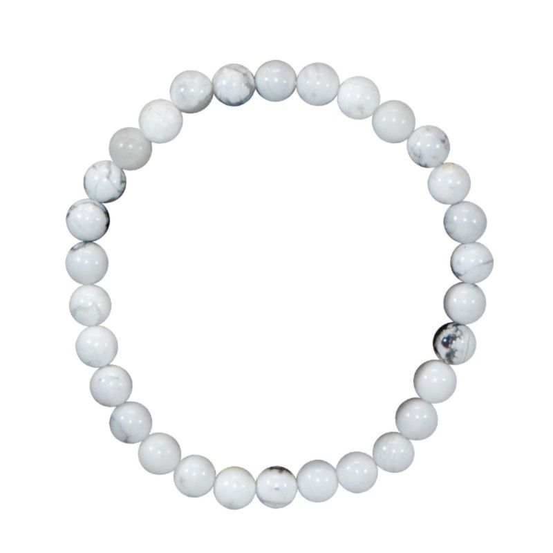 Bracciale in pietra naturale per adulti - Howlite e magnesite - 19 cm - Irréversible Bijoux