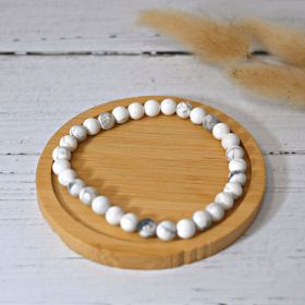 Armband aus Naturstein für Erwachsene - Howlith & Magnesit - 19cm - Irreversible Bijoux