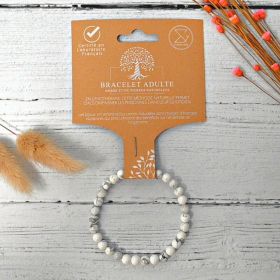 Bracelet en pierre naturelle pour adultes - Howlite & Magnésite - 19cm - Irréversible Bijoux