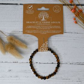 Bracelet en pierre naturelle pour adultes - Œil du Tigre Marron - 19cm - Irréversible Bijoux