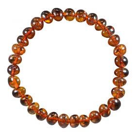 Bracciale in pietra naturale per adulti - Ambra cognac - 19 cm - Irréversible Bijoux