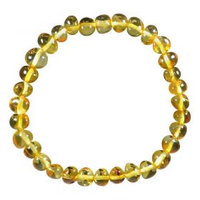 Bracelet en pierre naturelle pour adultes - Ambre Honey - 19cm - Irréversible Bijoux