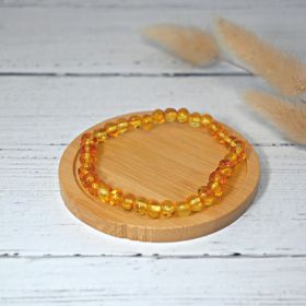 Bracciale in pietra naturale per adulti - Ambra Miele - 19 cm - Irréversible Bijoux