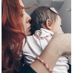 Bracciale in pietre naturali per adulti - Ambra limone, calcedonio e quarzo rosa - 19 cm - Irréversible Bijoux