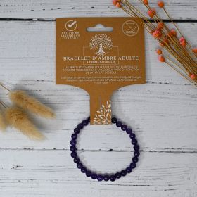 Bracelet en pierre naturelle pour adultes - Améthyste - 19cm - Irréversible Bijoux