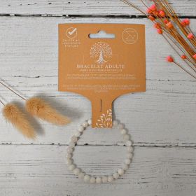 Bracelet en pierre naturelle pour adultes - Pierre de lune - 19cm - Irréversible Bijoux