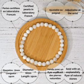 Bracciale in pietra naturale per adulti - Pietra di luna - 19 cm - Irréversible Bijoux