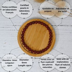 Bracelet en pierre naturelle pour adultes - Cornaline - 19cm - Irréversible Bijoux