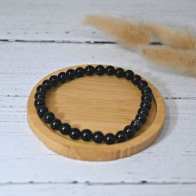 Bracelet en pierre naturelle pour adultes - Obsidienne - 19cm - Irréversible Bijoux