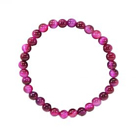 Bracciale in pietra naturale per adulti - Occhio di tigre rosa - 19 cm - Irréversible Bijoux