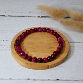 Armband aus Naturstein für Erwachsene - Tigerauge Rosa - 19cm - Irréversible Bijoux