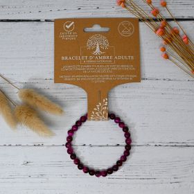 Bracelet en pierre naturelle pour adultes - Œil du Tigre Rose - 19cm - Irréversible Bijoux